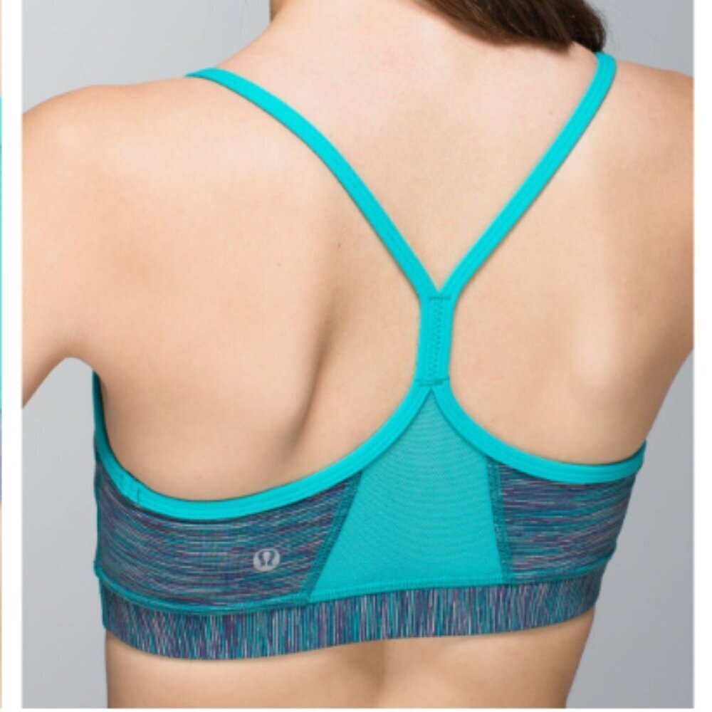 VGC Lululemon Flow Y Bra - Blue Tropics / Wee Are From Space Blue Tropics - SZ6